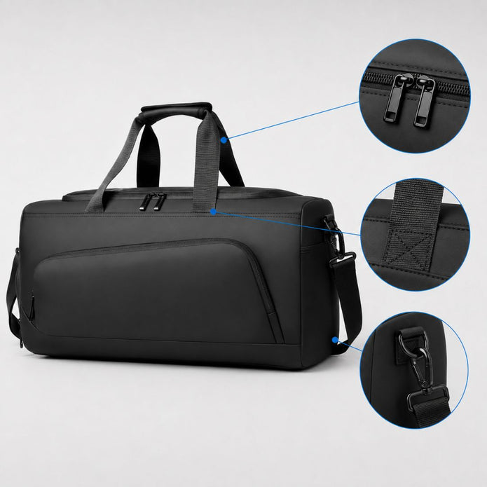 Sports Gym Bag - Large Capacity Duffel Bag with Shoe Storage