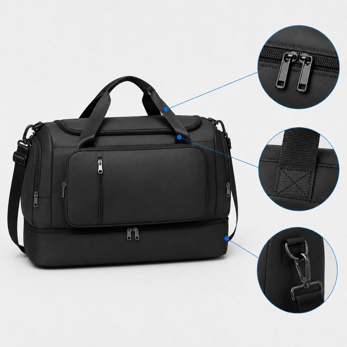 Large Capacity Carry-On Travel Bag - Lightweight with Shoe Compartment