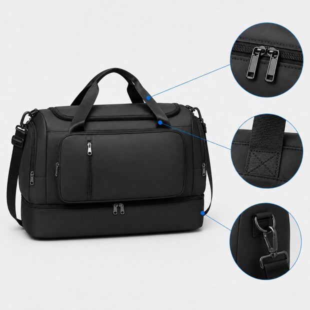 Large Capacity Carry-On Travel Bag - Lightweight with Shoe Compartment