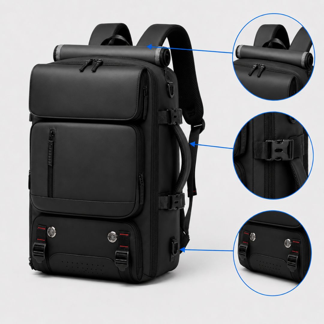 Vacuum Compression Backpack - Space-Saving Design for Travel & Commuting