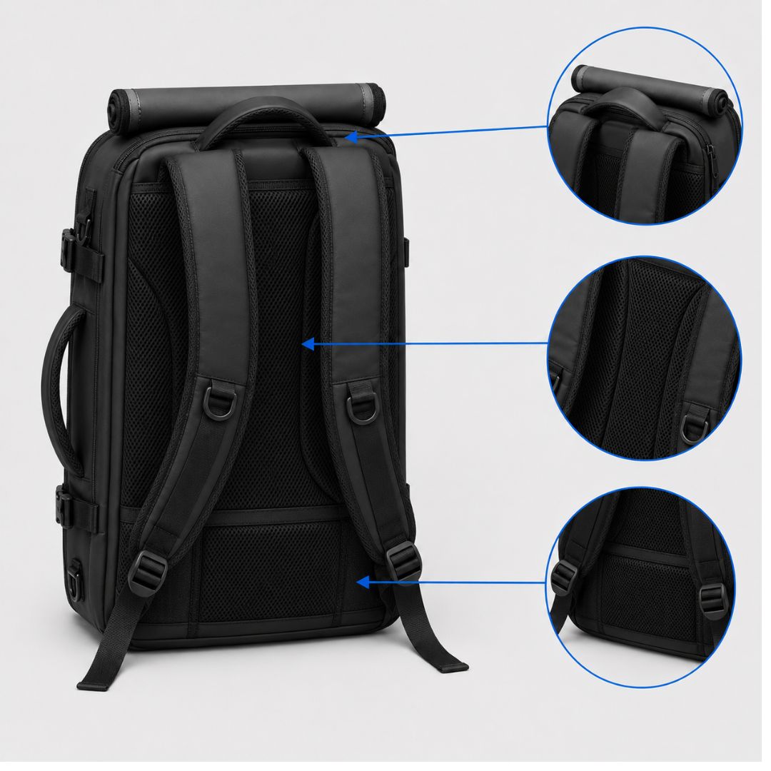 Vacuum Compression Backpack - Space-Saving Design for Travel & Commuting
