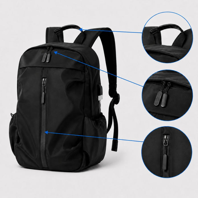Water-Repellent Anti-Theft Laptop Backpack with USB Port