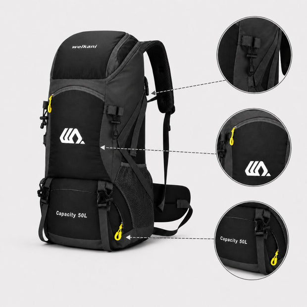 50L Travel Backpack - Waterproof Camping & Hiking Rucksack