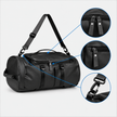 Rucsac de voiaj tip geantă sport, omologat pentru bagajul de mână, cu compartiment pentru pantofi