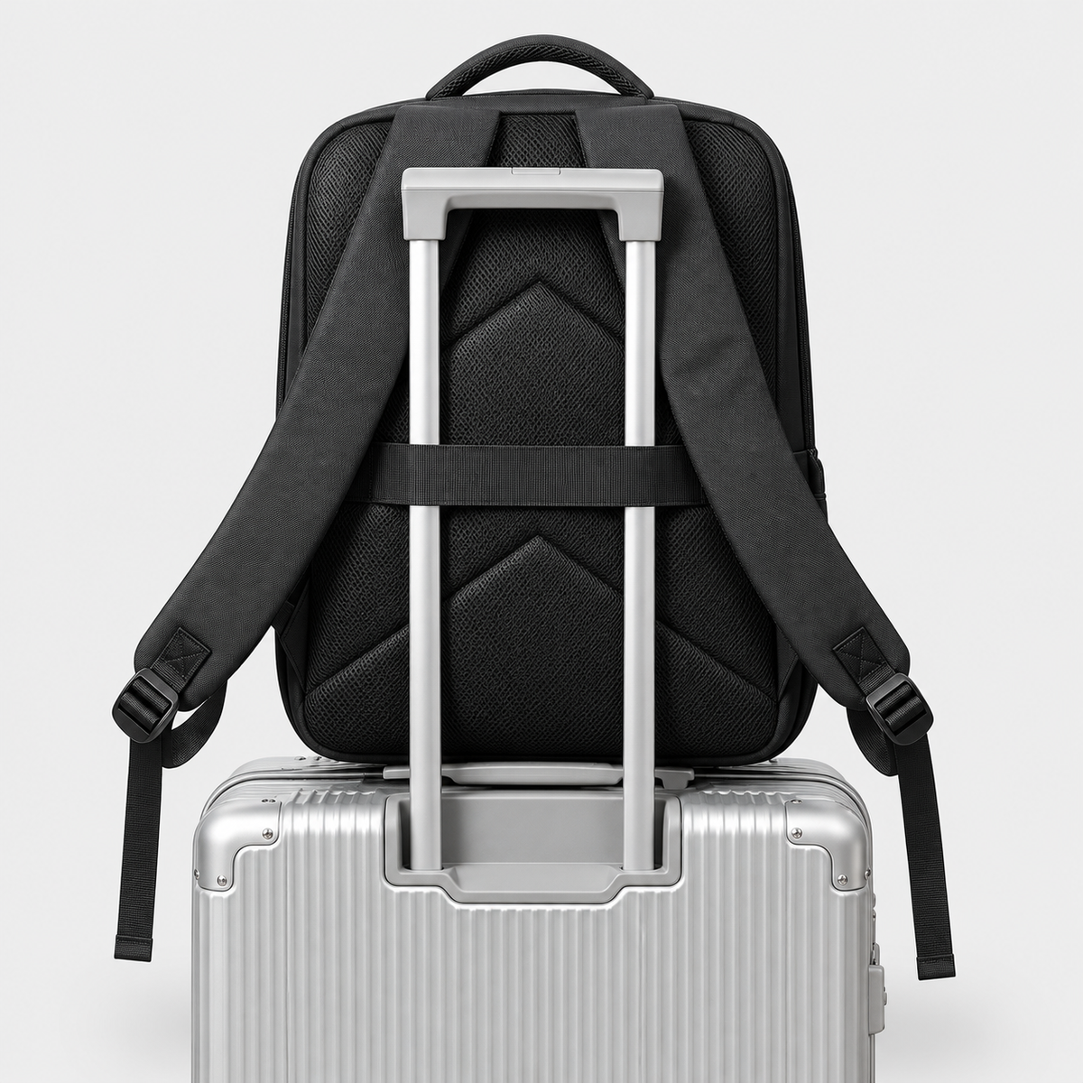 Zaino da viaggio espandibile, omologato per l'aereo, con pompa manuale