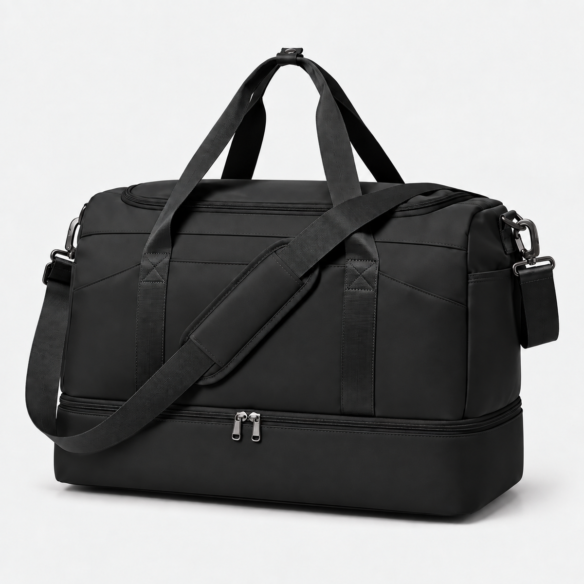 Multifunctional 43L Travel Duffel Bag with Trolley Sleeve, Shoe Pocket & Dry Wet Separation