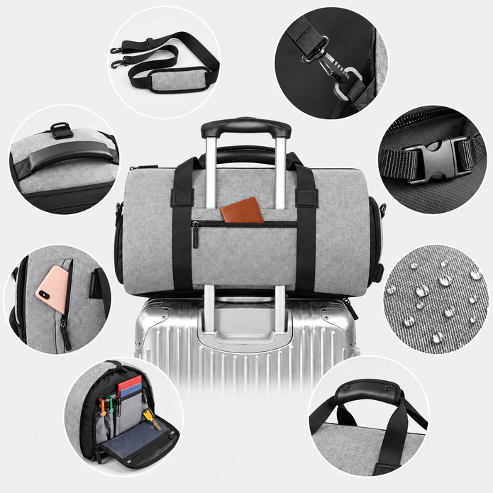 Borsa porta-abiti da viaggio convertibile da 36L con tracolla