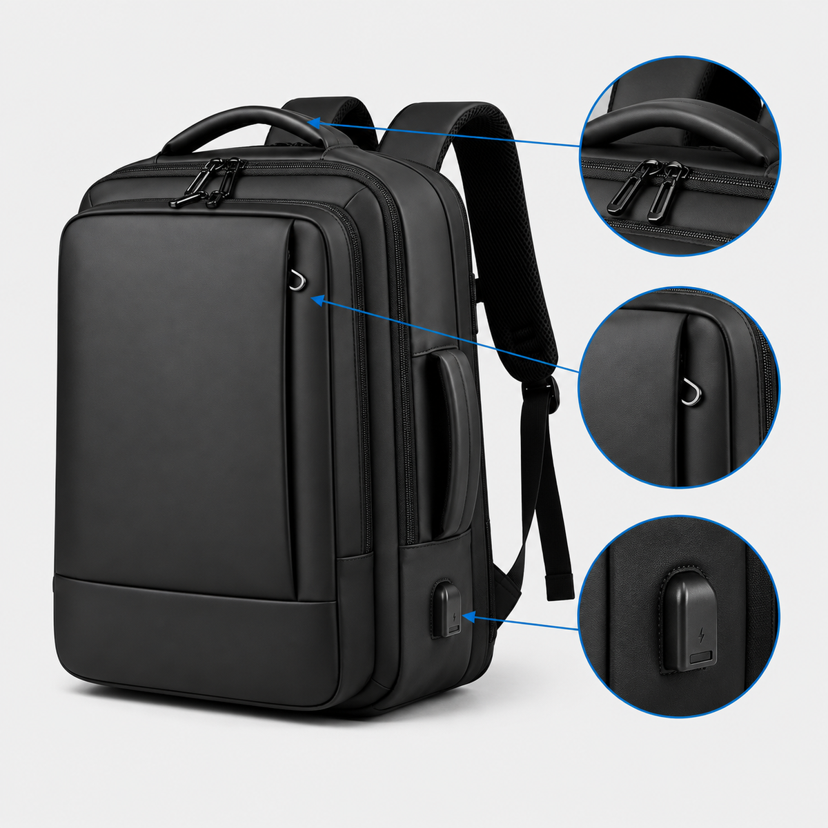 Rucsac de voiaj cu compresie prin vacuum, extensibil, de 40L, cu compartiment pentru laptop