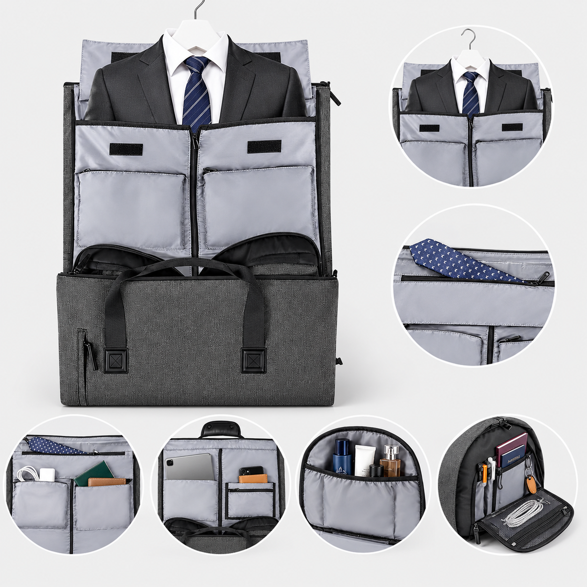 Borsa porta-abiti da viaggio convertibile da 36L con tracolla