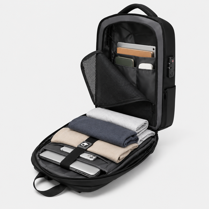 Rucsac de voiaj cu compresie prin vacuum, extensibil, de 40L, cu compartiment pentru laptop