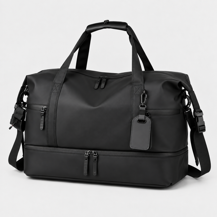 Large Capacity Travel Duffle Bag with Shoe Compartment & Luggage Strap