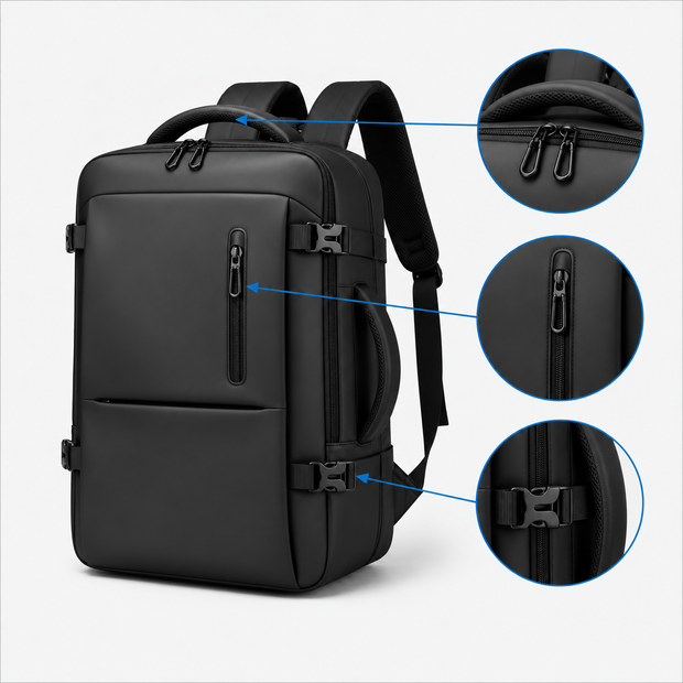 Anti-Theft Travel Backpack - Water-Resistant Commuter & Business Daypack