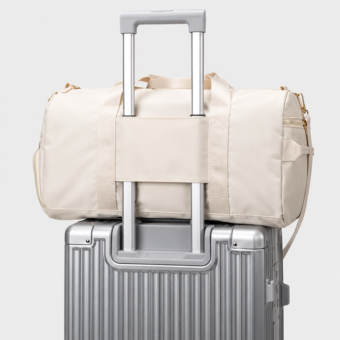 Geantă de voiaj tip duffel impermeabilă - geantă duffel ușoară de cabină, cu manșon pentru troler și buzunar pentru încălțăminte