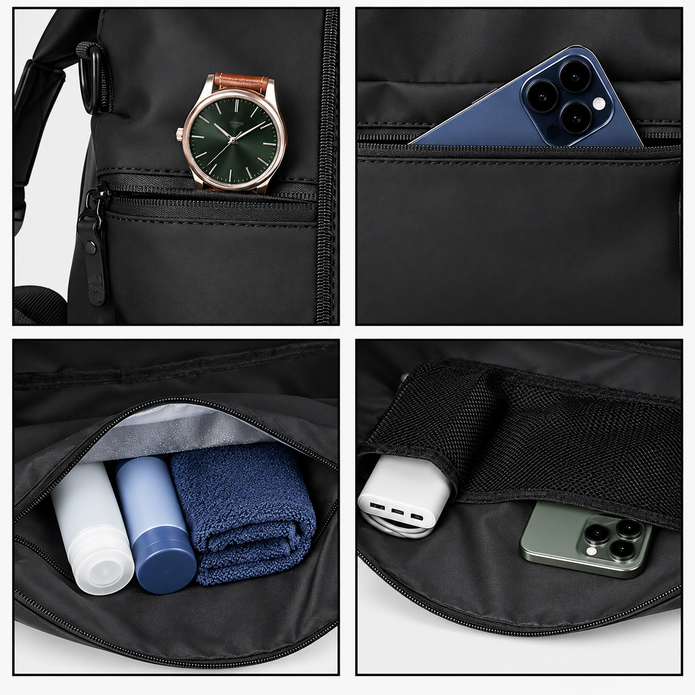 Large Capacity Travel Duffle Bag with Shoe Compartment & Luggage Strap