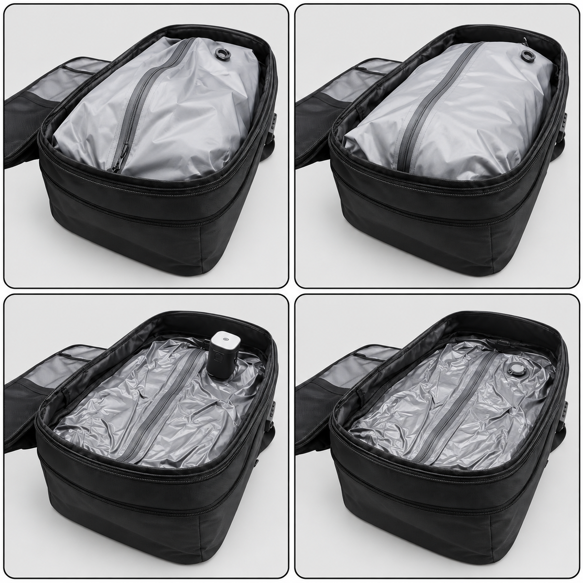 Rucsac de călătorie compresibil, cu pompă electrică, 60L, extensibil