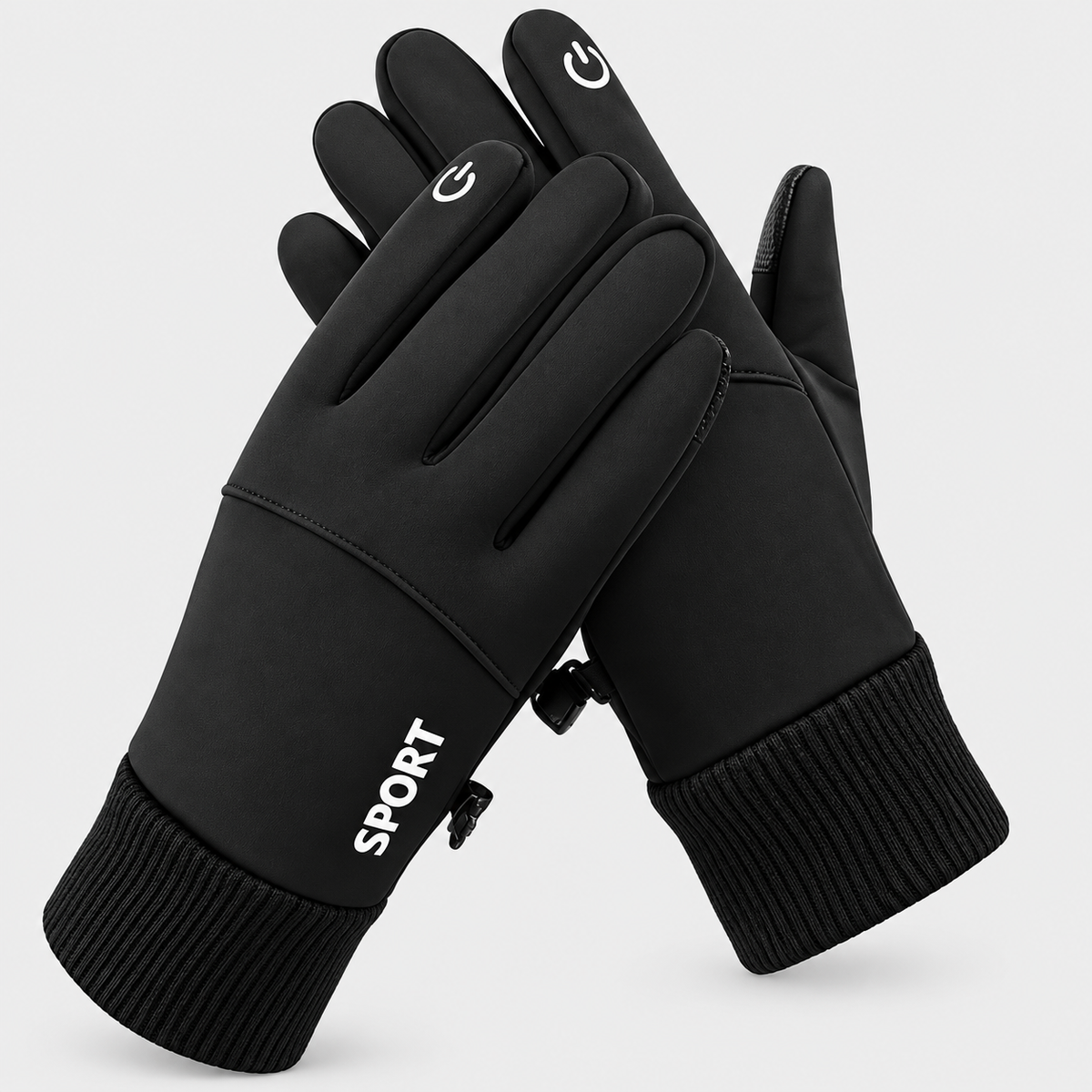 Cold-Weather Thermal Sports Gloves – Non-Slip Touchscreen Gloves with Ribbed Wrist Guard