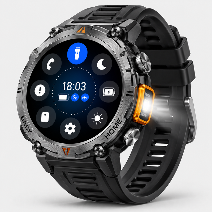Tactical Outdoor Sports Smart Watch – Bluetooth Wireless Calling, 300mAh Long Battery Life & Fitness Tracker