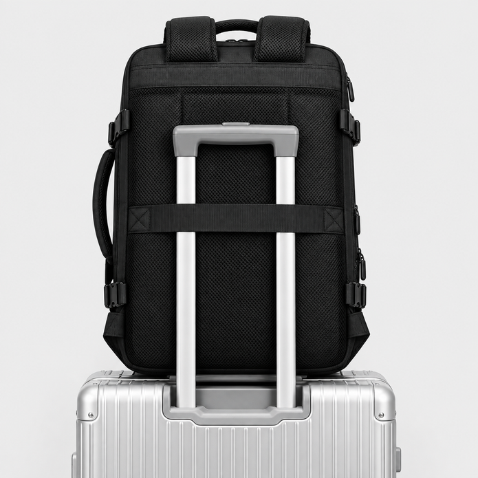 Rucsac de voiaj cu compresie prin vacuum, extensibil, de 40L, cu compartiment pentru laptop