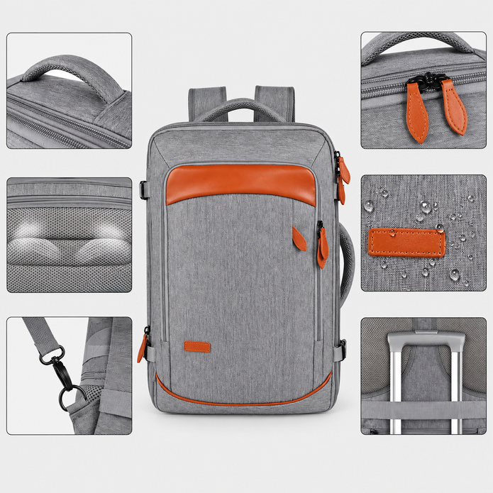 Rucsac de voiaj cu compresie prin vacuum, extensibil, de 40L, cu compartiment pentru laptop