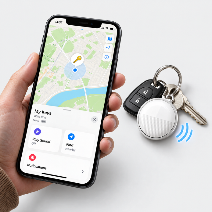 MFi Certified Mini Smart Item Finder for iOS – Water Resistant Anti-Lost Bluetooth Tag