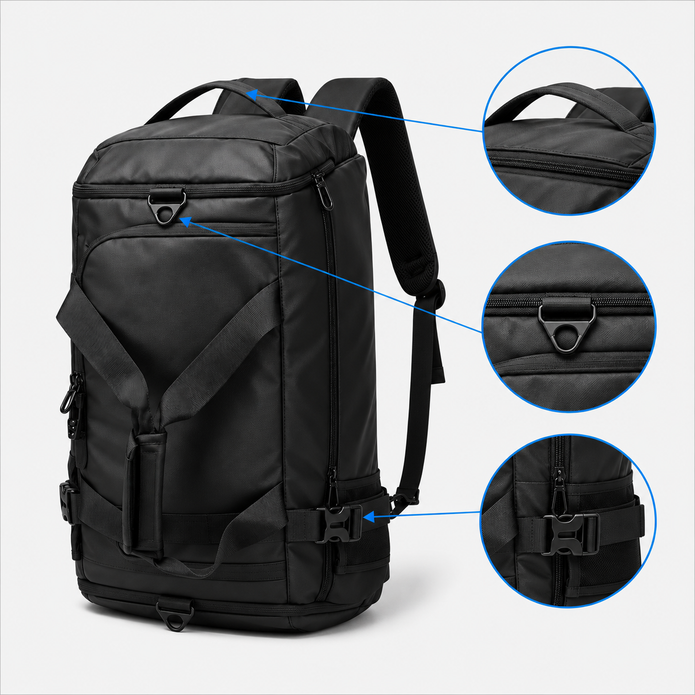 Multifunctional Carry-On Travel Backpack with Shoe Compartment