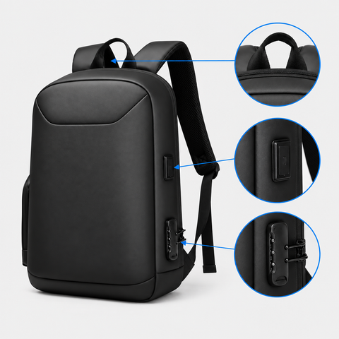 Rucsac de voiaj cu compresie prin vacuum, extensibil, de 40L, cu compartiment pentru laptop