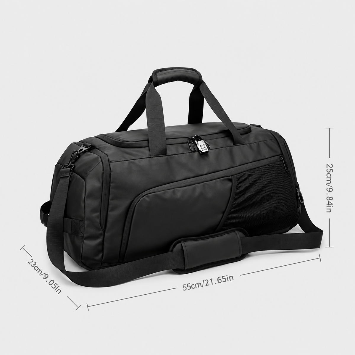 Dimensioni - Borsone da palestra multifunzionale da viaggio con spallacci e scomparto per scarpe