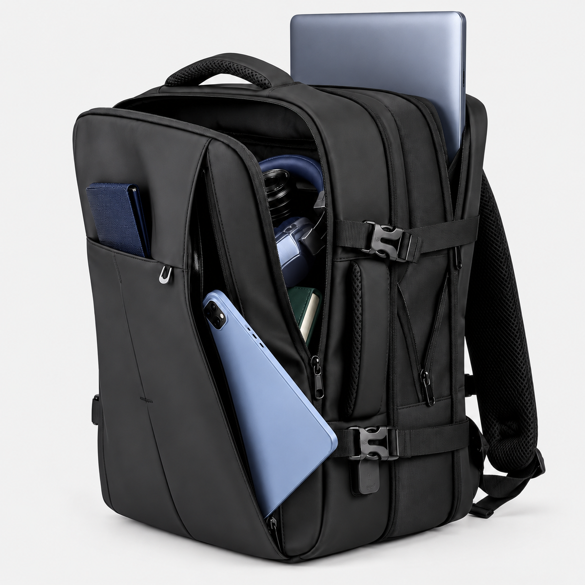 Rucsac de voiaj cu compresie prin vacuum, extensibil, de 40L, cu compartiment pentru laptop