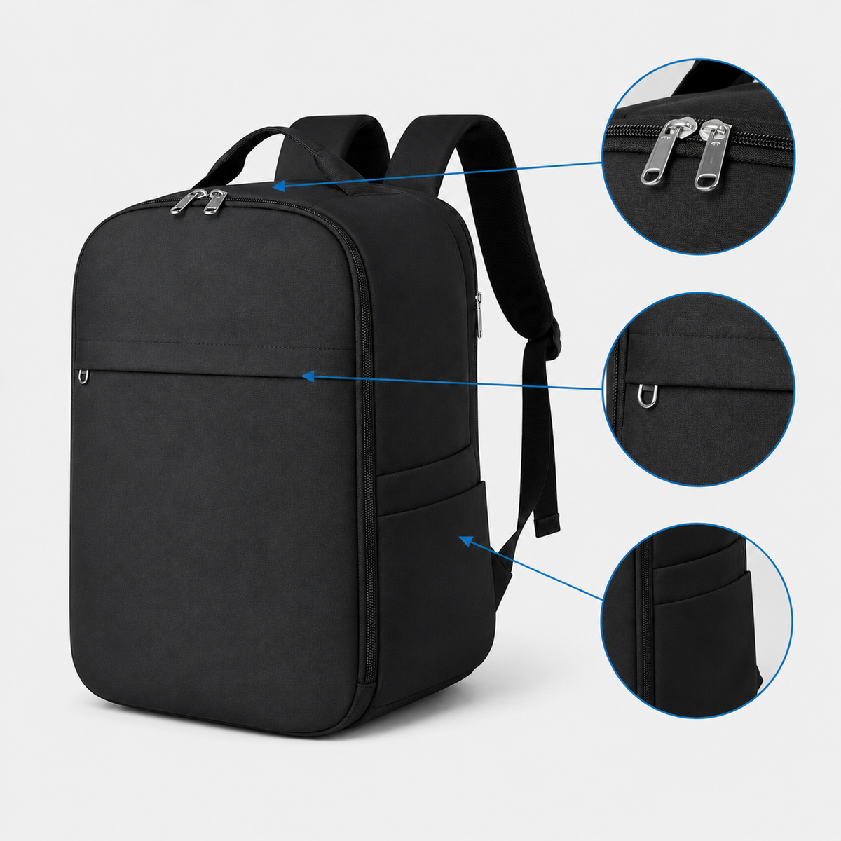 Zaino da viaggio leggero per cabina - Bagaglio a mano approvato dalle compagnie aeree per il sottosedile