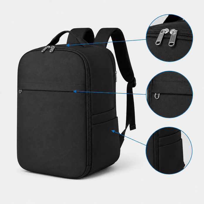 Zaino da viaggio leggero per cabina - Bagaglio a mano approvato dalle compagnie aeree per il sottosedile
