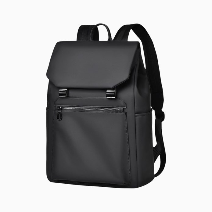 Zwarte urban laptoprugzak, hoekaanzicht