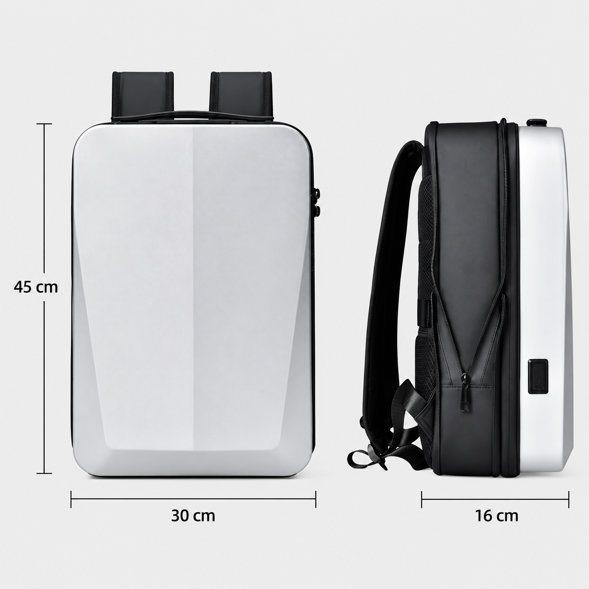 Dimensions - Hard Shell Anti-Theft Expandable Laptop Backpack 17 Inch Waterproof Commuter Bag
