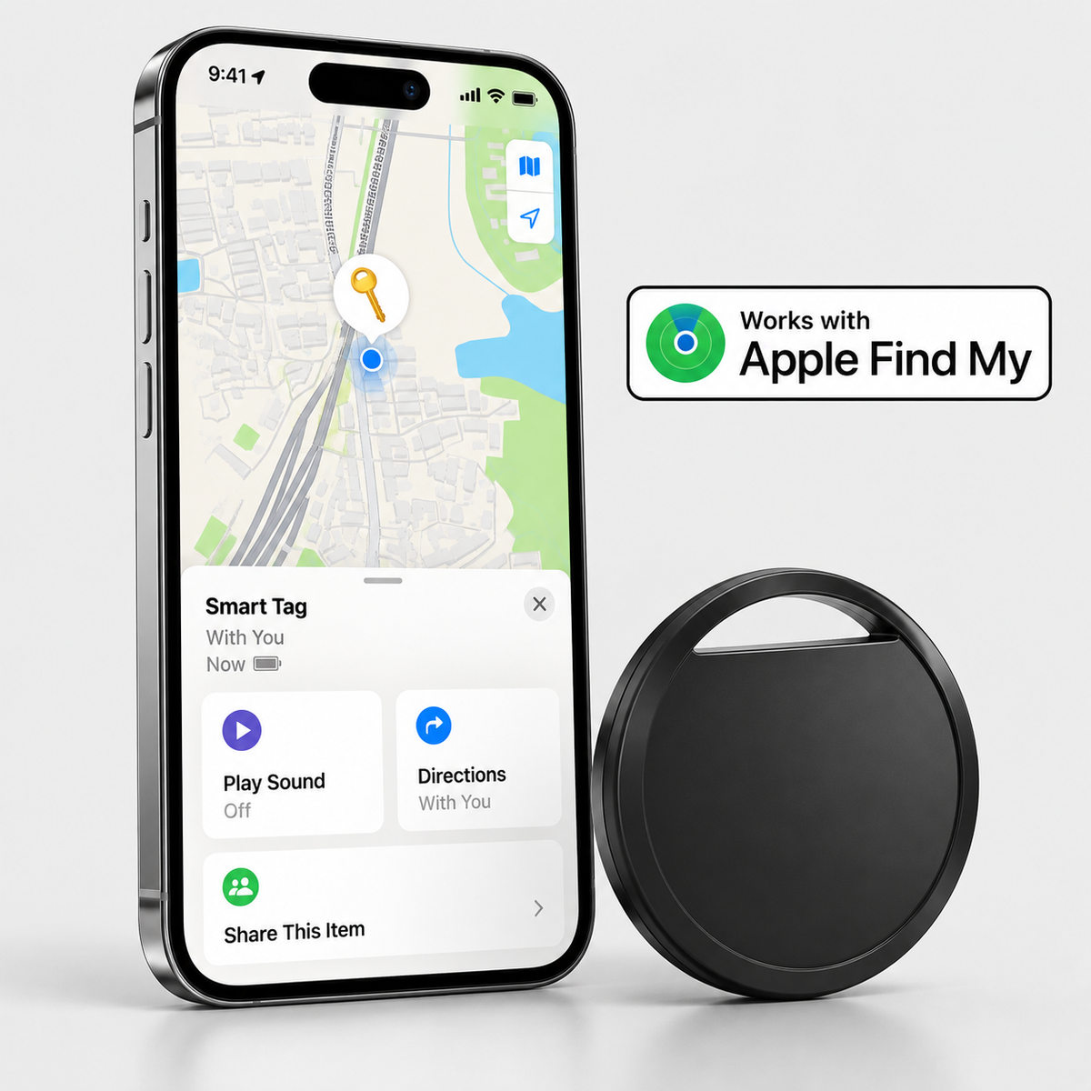 Mini Smart Tag Bluetooth Tracker for Keys, Wallet, Luggage & Backpacks (iOS Compatible)