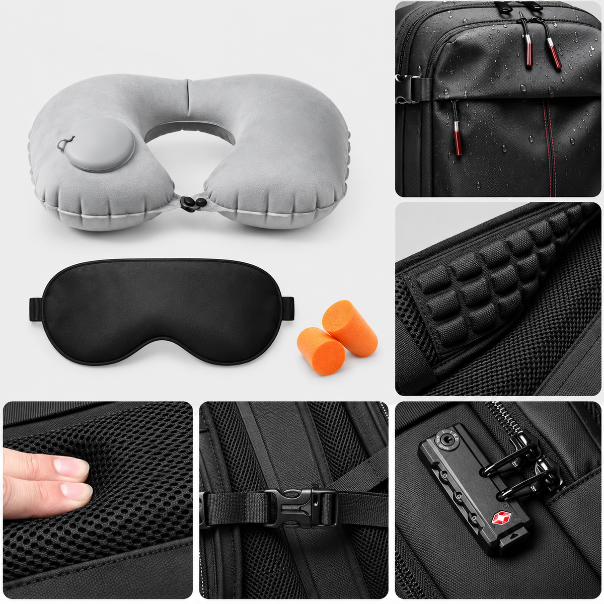 Rucsac de călătorie compresibil, cu pompă electrică, 60L, extensibil