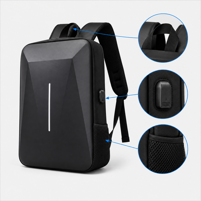 Rucsac de voiaj cu compresie prin vacuum, extensibil, de 40L, cu compartiment pentru laptop