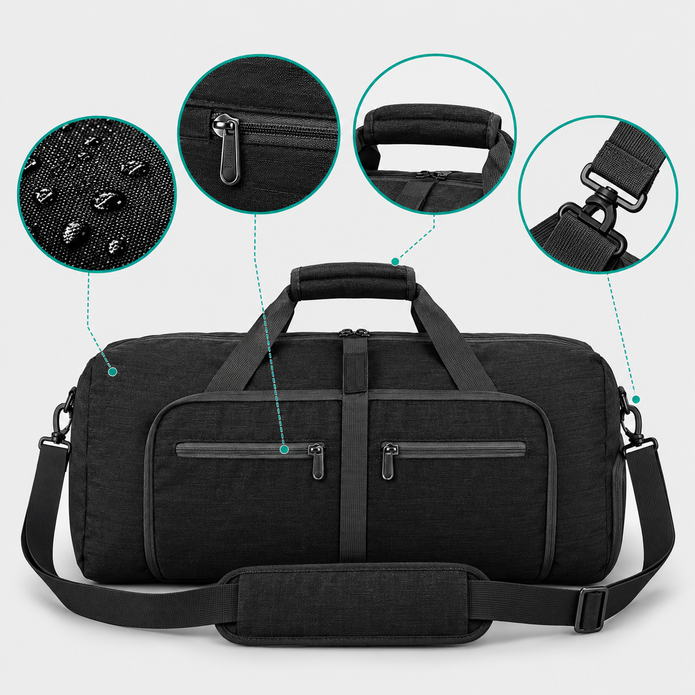 Rucsac de voiaj extensibil, aprobat pentru avion, cu pompă manuală