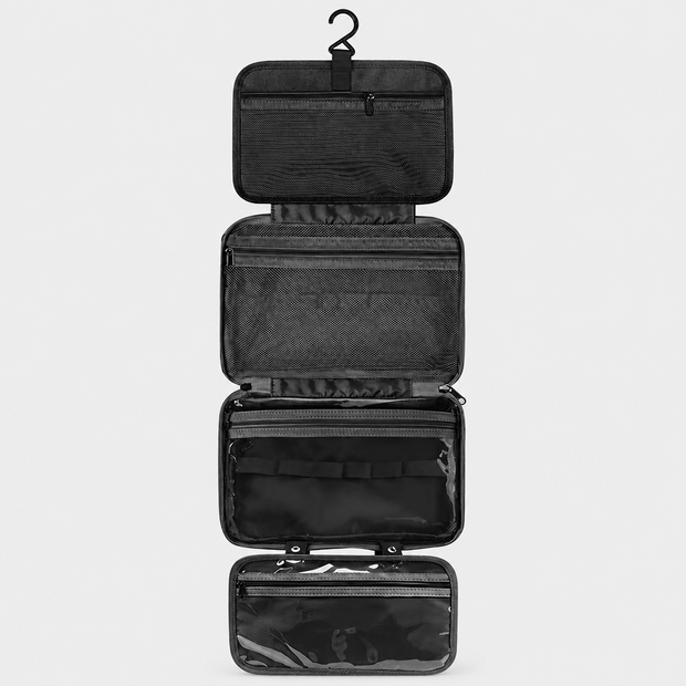 Hanging Travel Toiletry Bag with 4 Layered Compartments